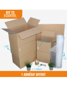 Kit cartons déménagement vêtements avec 1 rouleau d'adhésif gratuit :  : Fournitures de bureau